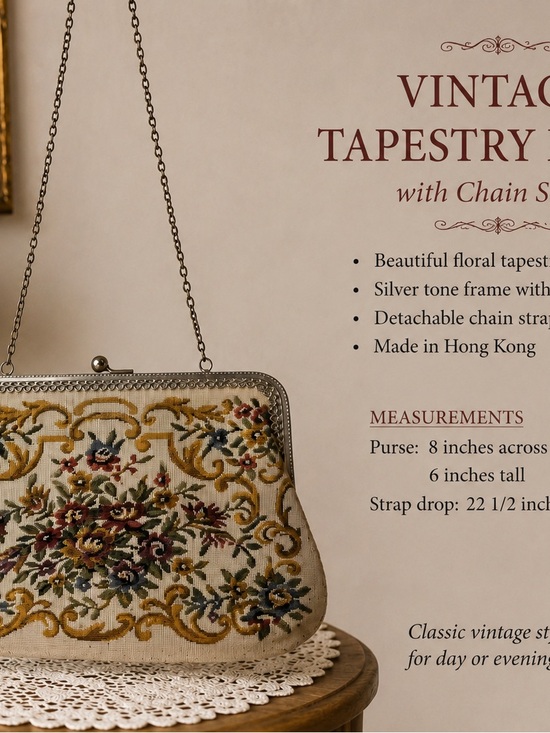 Handbags - Cream Fabric Kiss-Lock Clutch Interior - Made in Hong Kong